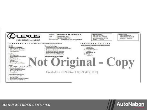 2025 Lexus NX 250 Base