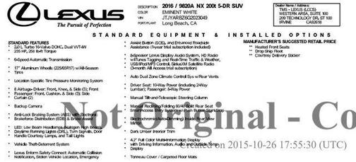 2016 Lexus NX 200t F Sport