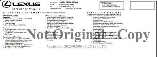 2023 Lexus IS 300 Base