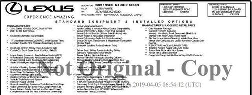 2019 Lexus NX 300 F Sport