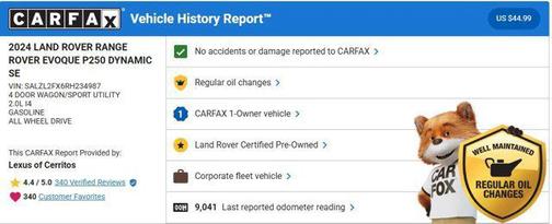 2024 Land Rover Range Rover Evoque Dynamic SE