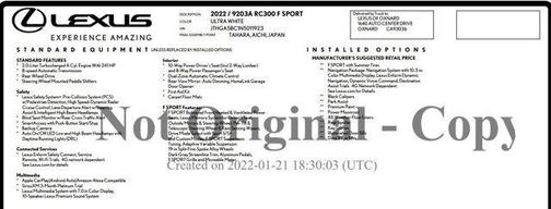 2022 Lexus RC 300 F Sport