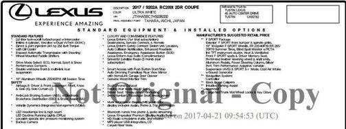 2017 Lexus RC 200t RC Turbo