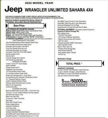 2022 Jeep Wrangler Unlimited Sahara