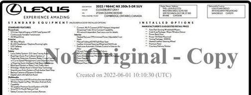 2022 Lexus NX 350h NX 350h