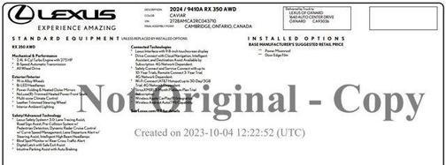 2024 Lexus RX 350 Base