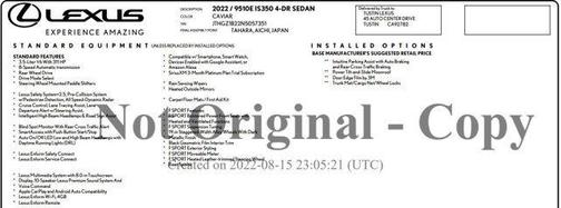 2022 Lexus IS 350 Base