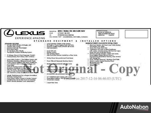 2018 Lexus RX 350 Base