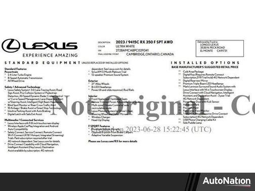 2023 Lexus RX 350 F SPORT Handling