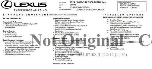 2024 Lexus RX 350 Base
