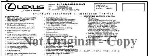 2016 Lexus RC 350 Base