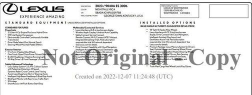 2023 Lexus ES 300h Base