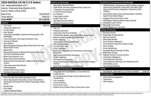 2024 Mazda CX-50 2.5 S Select Package