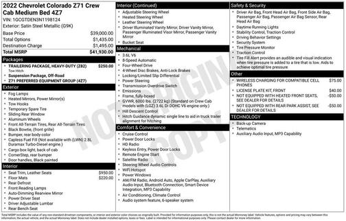 Satin Steel Metallic 2022 Chevrolet Colorado Z71