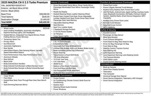 2025 Mazda CX-5 2.5 Turbo Premium
