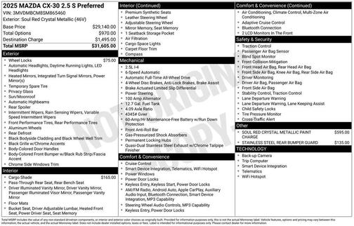 2025 Mazda CX-30 2.5 S Preferred Package