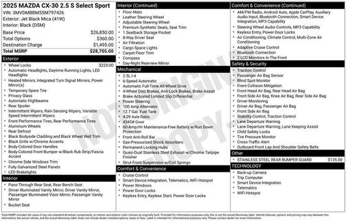 2025 Mazda CX-30 2.5 S Select Sport