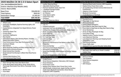 2025 Mazda CX-30 2.5 S Select Sport