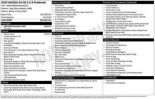 2025 Mazda CX-50 2.5 S Preferred Package