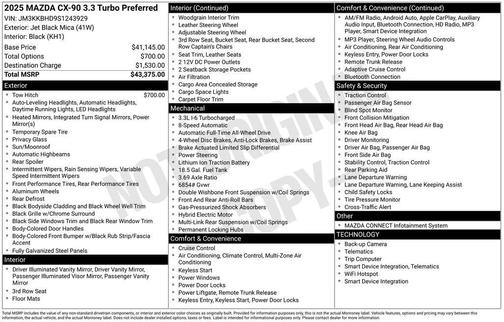 2025 Mazda CX-90 3.3 Turbo Preferred
