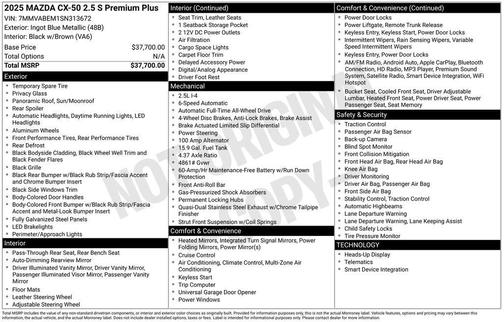 2025 Mazda CX-50 2.5 S Premium Plus Package