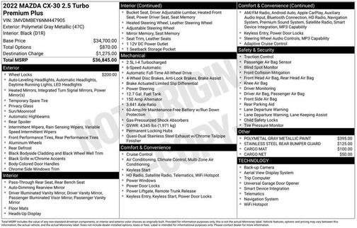 2022 Mazda CX-30 2.5 Turbo Premium Plus Package