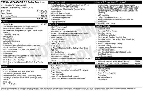 2025 Mazda CX-30 2.5 Turbo Premium Package