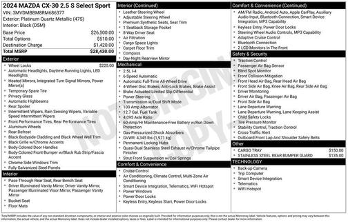 2024 Mazda CX-30 2.5 S Select Sport