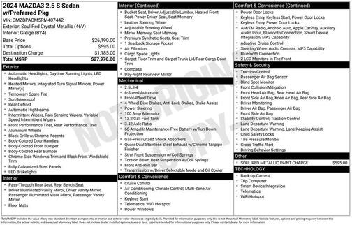 2024 Mazda Mazda3 FWD w/Preferred Package