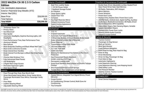 2022 Mazda CX-30 2.5 S Carbon Edition