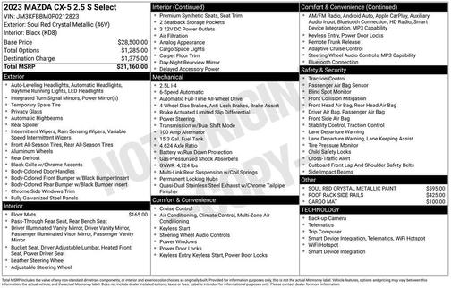 2023 Mazda CX-5 2.5 S Select Package