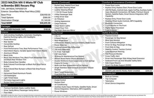 2023 Mazda MX-5 Miata RF Club
