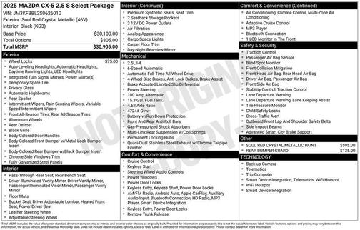 2025 Mazda CX-5 2.5 S Select
