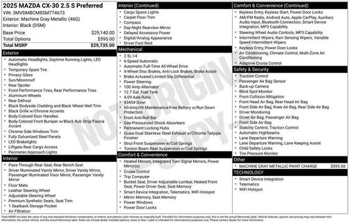 2025 Mazda CX-30 2.5 S Preferred Package