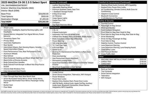 2025 Mazda CX-30 2.5 S Select Sport