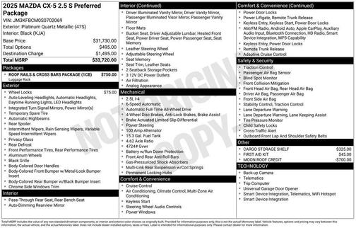 2025 Mazda CX-5 2.5 S Preferred Package