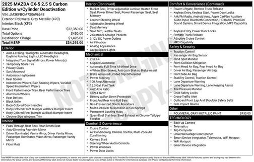 2025 Mazda CX-5 2.5 S Carbon Edition