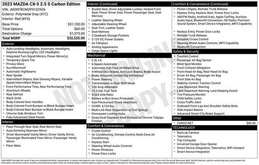 Polymetal Gray 2023 Mazda CX-5 2.5 S Carbon Edition