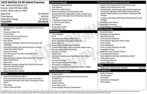2025 Mazda CX-50 Hybrid Premium Package