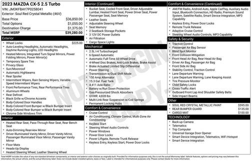 Soul Red Crystal Metallic 2023 Mazda CX-5 2.5 Turbo