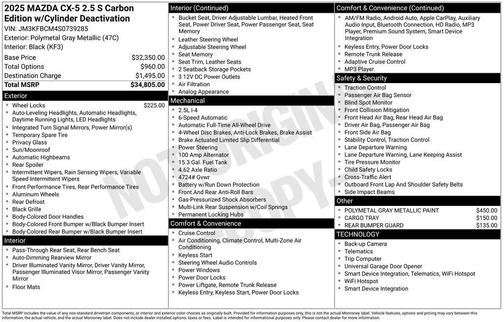 2025 Mazda CX-5 2.5 S Carbon Edition