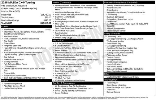 2018 Mazda CX-9 Touring