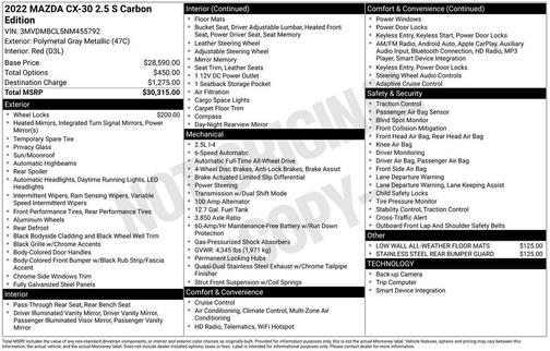 2022 Mazda CX-30 2.5 S Carbon Edition