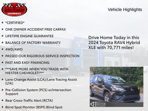 Midnight Black Metallic 2024 Toyota RAV4 Hybrid XLE