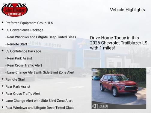 Red 2026 Chevrolet Trailblazer LS
