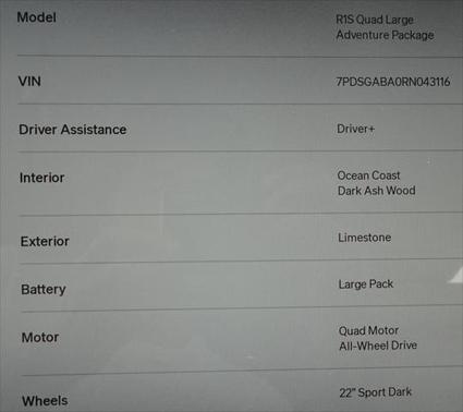 2024 Rivian R1S Adventure Quad Motor Large Pack