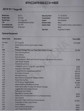 2019 Porsche 911 Targa 4S