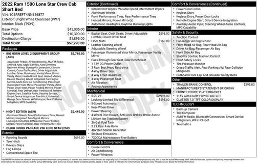 White 2022 RAM 1500 Lone Star