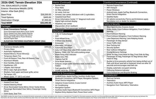 Gray 2026 GMC Terrain Elevation