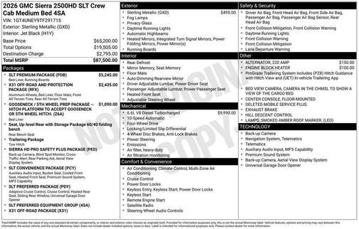 Gray 2026 GMC Sierra 2500 SLT